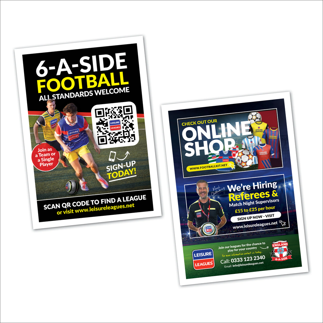 6-A-Side A5 Leaflets with QR Code