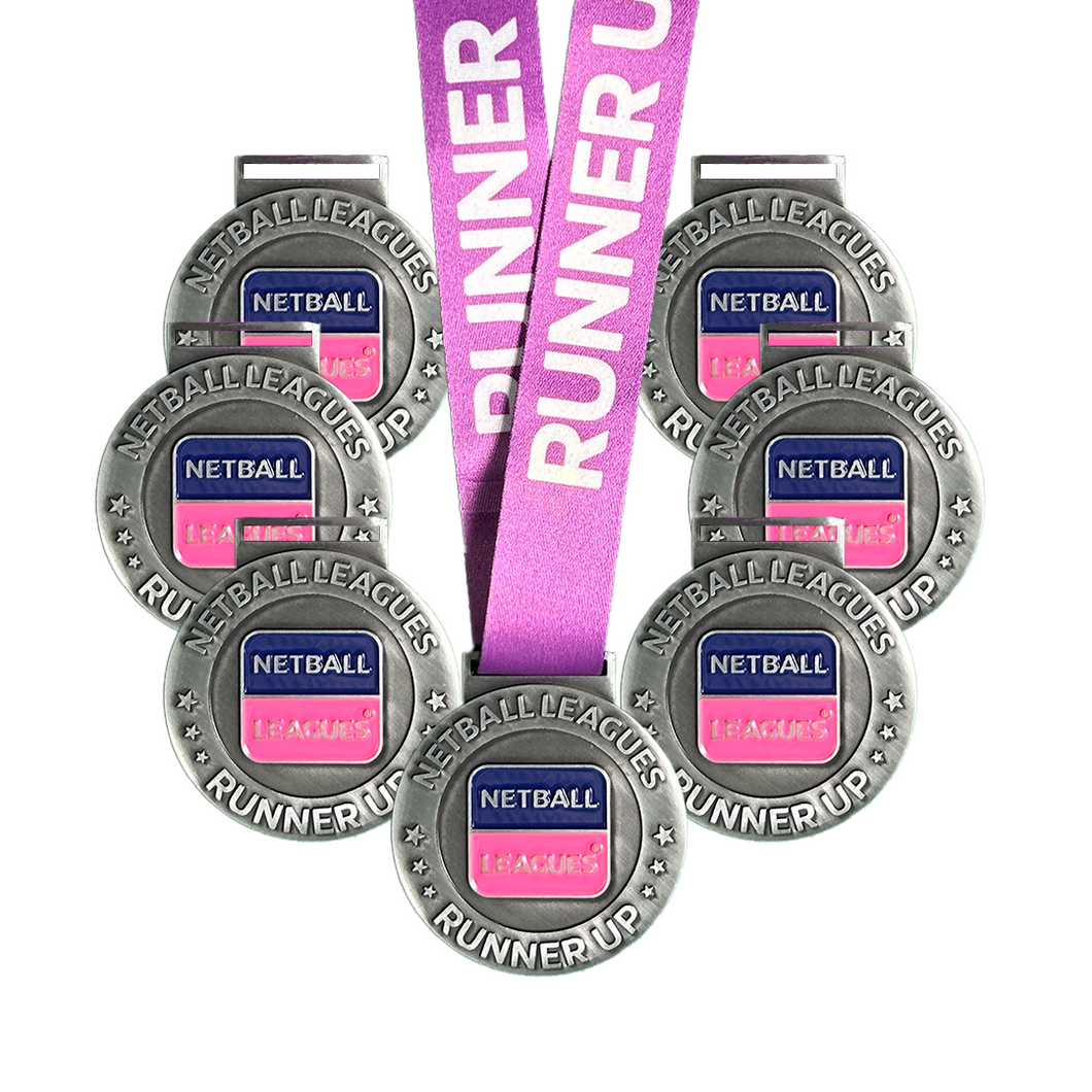Netball Leagues Runners Up Medals - Pack of 7