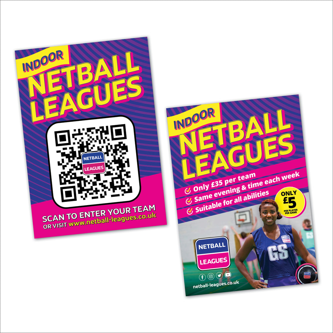 A5 Netball Leaflets with QR Code